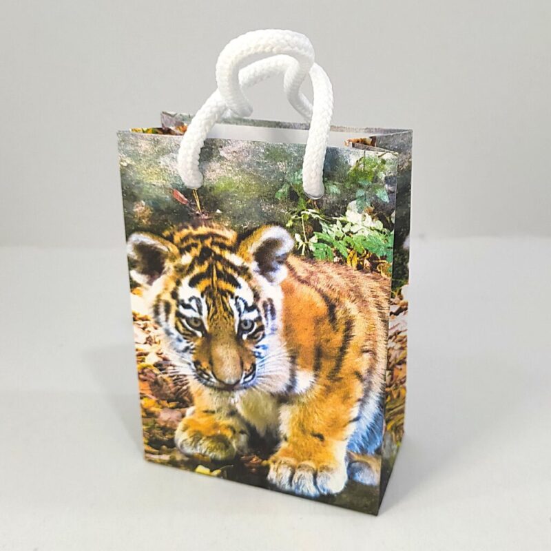 1027-Papierová taška-Tiger,XS